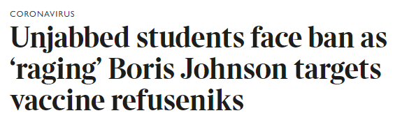 英國(guó)首相鮑里斯·約翰遜提議強(qiáng)制大學(xué)生接種新冠疫苗